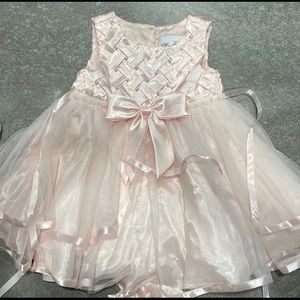 Rare editions pink tiered skirt dress